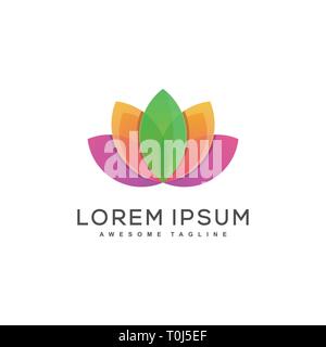 Lotus Multicolored illustration Concept illustration vector template. Suitable for Creative Industry, Multimedia, entertainment, Educations, Shop, and Stock Vector