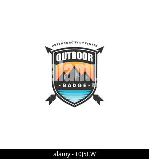 Outdoor Badge Concept illustration vector template. Suitable for Creative Industry, Multimedia, entertainment, Educations, Shop, and any related busin Stock Vector