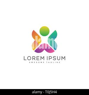Abstract People illustration vector Design template. Suitable for Creative Industry, Multimedia, entertainment, Educations, Shop, and any related busi Stock Vector
