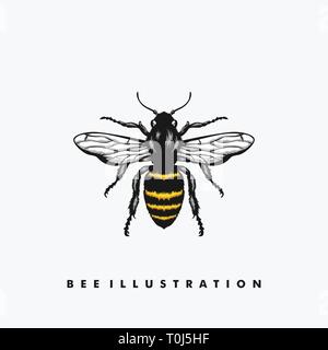 Bee illustration vector Design template. Suitable for Creative Industry, Multimedia, entertainment, Educations, Shop, and any related business Stock Vector