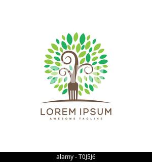 Fork Tree illustration vector Design template. Suitable for Creative Industry, Multimedia, entertainment, Educations, Shop, and any related business Stock Vector