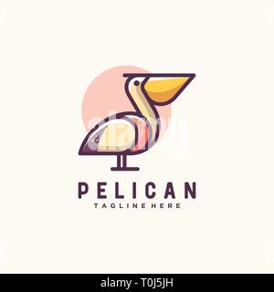 Pelican illustration vector Design template. Suitable for Creative Industry, Multimedia, entertainment, Educations, Shop, and any related business Stock Vector