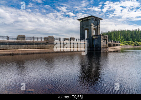 The dam at the Alwen Reservoir, Conwy, Wales, UK Stock Photo