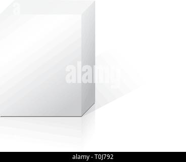 White abstract product box with reflection and shadow Stock Vector