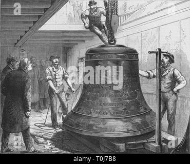 'New Peal of Bells for St. Paul's Cathedral', 1878.  Creator: RHM. Stock Photo