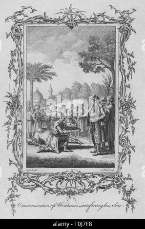 'Commemoration of Abraham's sacrificing of his Son', mid 18th century. Creator: J Hall. Stock Photo