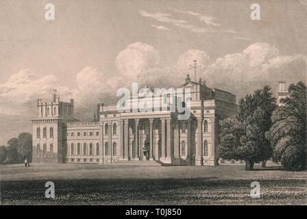 'Blenheim, South East View, Oxfordshire', 1831. Creator: William Radclyffe. Stock Photo