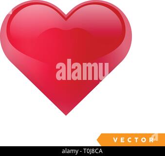 Realistic red valentine heart. Vector illustration Stock Vector Image ...