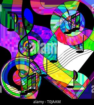 abstract color image of the musical chaos Stock Vector