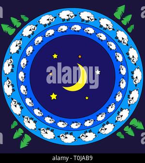 colored background abstract image of night and lambs Stock Vector
