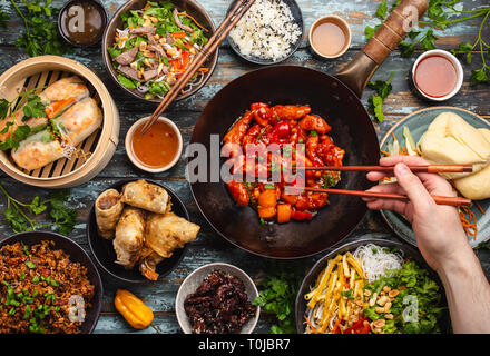 Assorted Chinese dishes Stock Photo