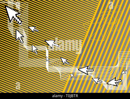 Abstract computer background with arrows (mouse pointers) Stock Vector