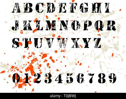 Vector grunge alphabet on a white background Stock Vector