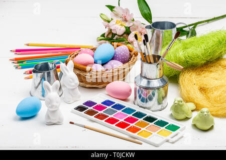 Art Happy Easter Sunday concept painting the Easter eggs for Easter day festival holiday Easter Stock Photo