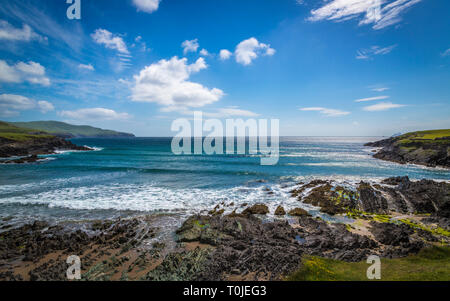 wonderful St. Finian's Bay at the Skelig Ring Stock Photo