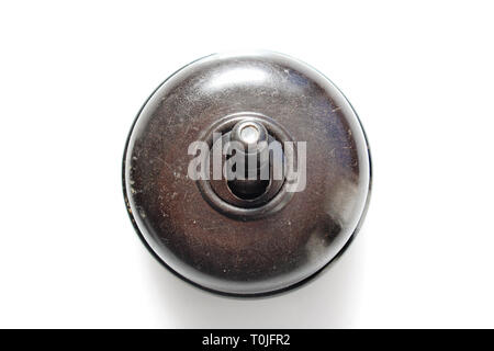 Antique switch on off bakelite 50s/60s, isolated on white background, close-up Stock Photo