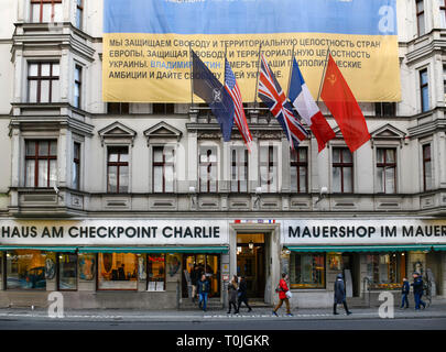 House in the checkpoint Charlie, middle, Berlin, Germany, Haus am Checkpoint Charlie, Mitte, Deutschland Stock Photo