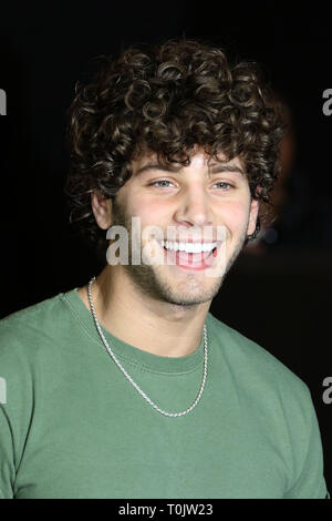 London, UK. 20th Mar 2019. Eyal Booker, DC 'Shazam' Fun Fair - The Official opening of London's first ever Superpowered funfair, Bernie Spain Gardens, London, UK. 20th Mar, 2019. Photo by Richard Goldschmidt Credit: Rich Gold/Alamy Live News Stock Photo
