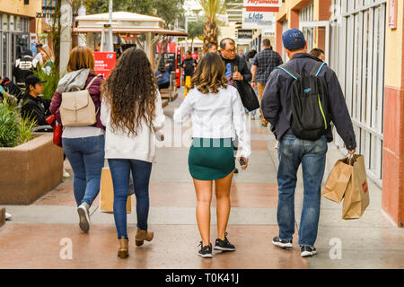 LAS VEGAS, NV, USA - FEBRUARY 2019: People shopping in the Simon Premium Outlets north in Las Vegas. Stock Photo