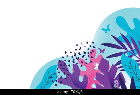 Abstract vector illustration of colourful plants and textures for use in design backgrounds etc. Stock Vector