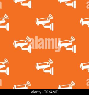 Security camera pattern vector orange Stock Vector