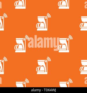 Coffee maker pattern vector orange Stock Vector