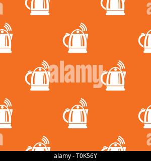 Electric kettle pattern vector orange Stock Vector