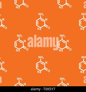 Molecule model pattern vector orange Stock Vector