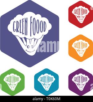 Salad icons vector hexahedron Stock Vector