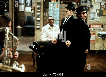 RAY CHARLES, DAN AYKROYD, JOHN BELUSHI, THE BLUES BROTHERS, 1980 Stock Photo