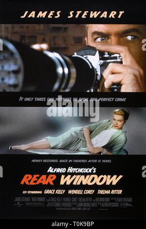 JAMES STEWART, GRACE KELLY POSTER, REAR WINDOW, 1954 Stock Photo