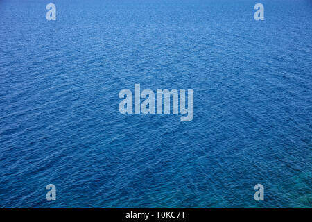 Deep blue sea water surface. Calm sea background texture, high angle view Stock Photo