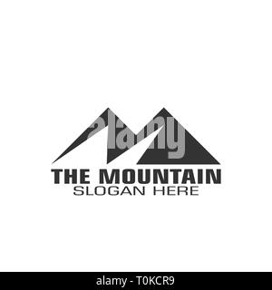 Mountain graphic logo template, simple mountain logo flat design. Stock Vector