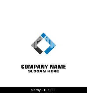 Square letter CJ graphic logo template, logo for company. Stock Vector