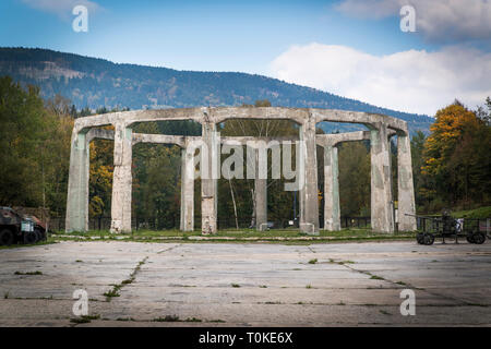 Nazi construction, old cooling tower in Ludwikowice Slaskie, Poland Stock Photo