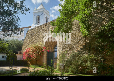 Castle with church of Santa Maria do Castelo in Tavira, Faro, Algarve, Portugal Stock Photo