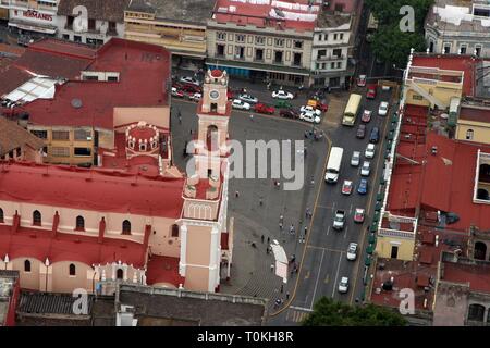 XALAPA.- Vista aerea del primer cuadro, con la catedral metropolitana de esta capital. /FOTOJAROCHA.COM/ Saul Ramirez /NortePhoto Stock Photo