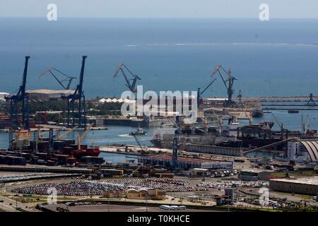 VERACRUZ.- Vista aerea de la terminar maritima del puerto. /FOTOJAROCHA.COM/ Saul Ramirez /NortePhoto Stock Photo