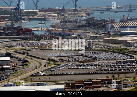 VERACRUZ.- Vista aerea de la terminar maritima del puerto. /FOTOJAROCHA.COM/ Saul Ramirez /NortePhoto Stock Photo