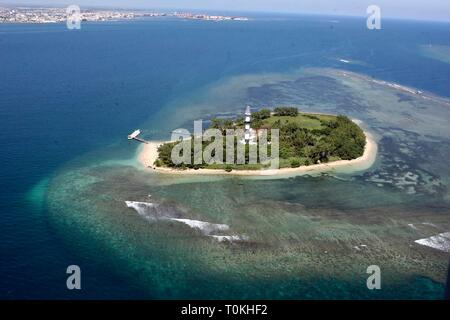 VERACRUZ.- Vista aerea de la isla de sacrficios en el parque arrecifal veracruzano. /FOTOJAROCHA.COM/ Saul Ramirez /NortePhoto Stock Photo