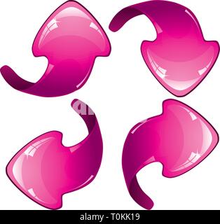 Set of pink glitter arrows, vector illustration Stock Vector