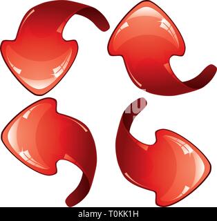 Set of red glitter arrows, vector illustration Stock Vector