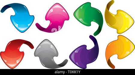 Set of colorful glitter arrows, vector illustration Stock Vector