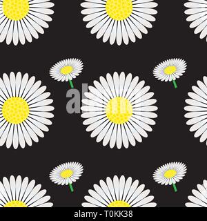 Seamless pattern with chamomile, vector illustration Stock Vector