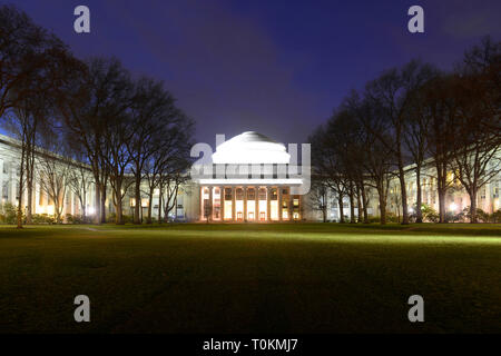 Great Dome of Massachussets Institute of Technology (MIT) at night, Cambridge, Massachusetts, USA. Stock Photo