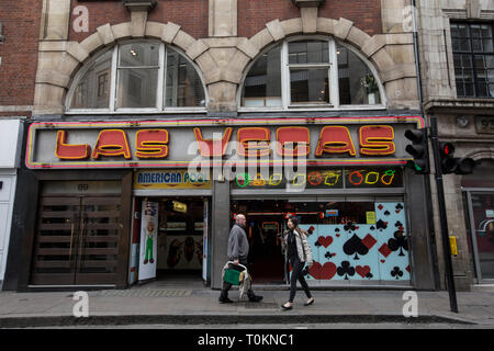 Las Vegas amusement arcade, Wardour Street, Soho, London, England , UK Stock Photo