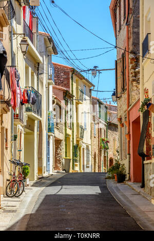Street in Argeles-sur-Mer in the Pyrenees-Orientales department in southern France Stock Photo