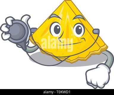 Doctor pineapple slice with in character shape Stock Vector