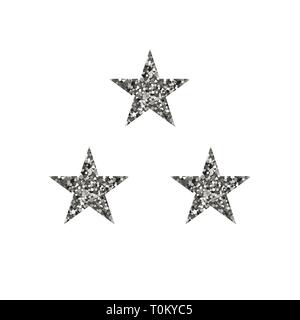 Silver stars on white background. Vector illustration. The texture of sequin Stock Vector