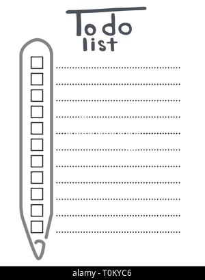 To do list. Design with abstract pen. Vector illustration. Empty checklist Stock Vector
